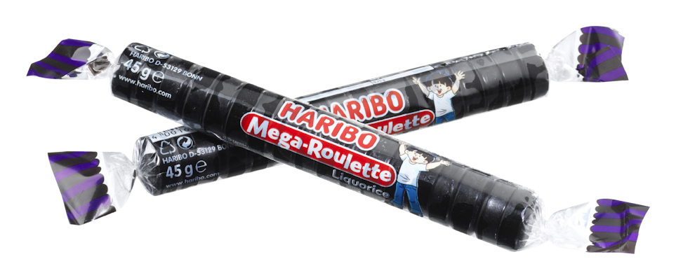 Haribo Mega Roulette Liquorice viinikumi karkkipatukka 45g
