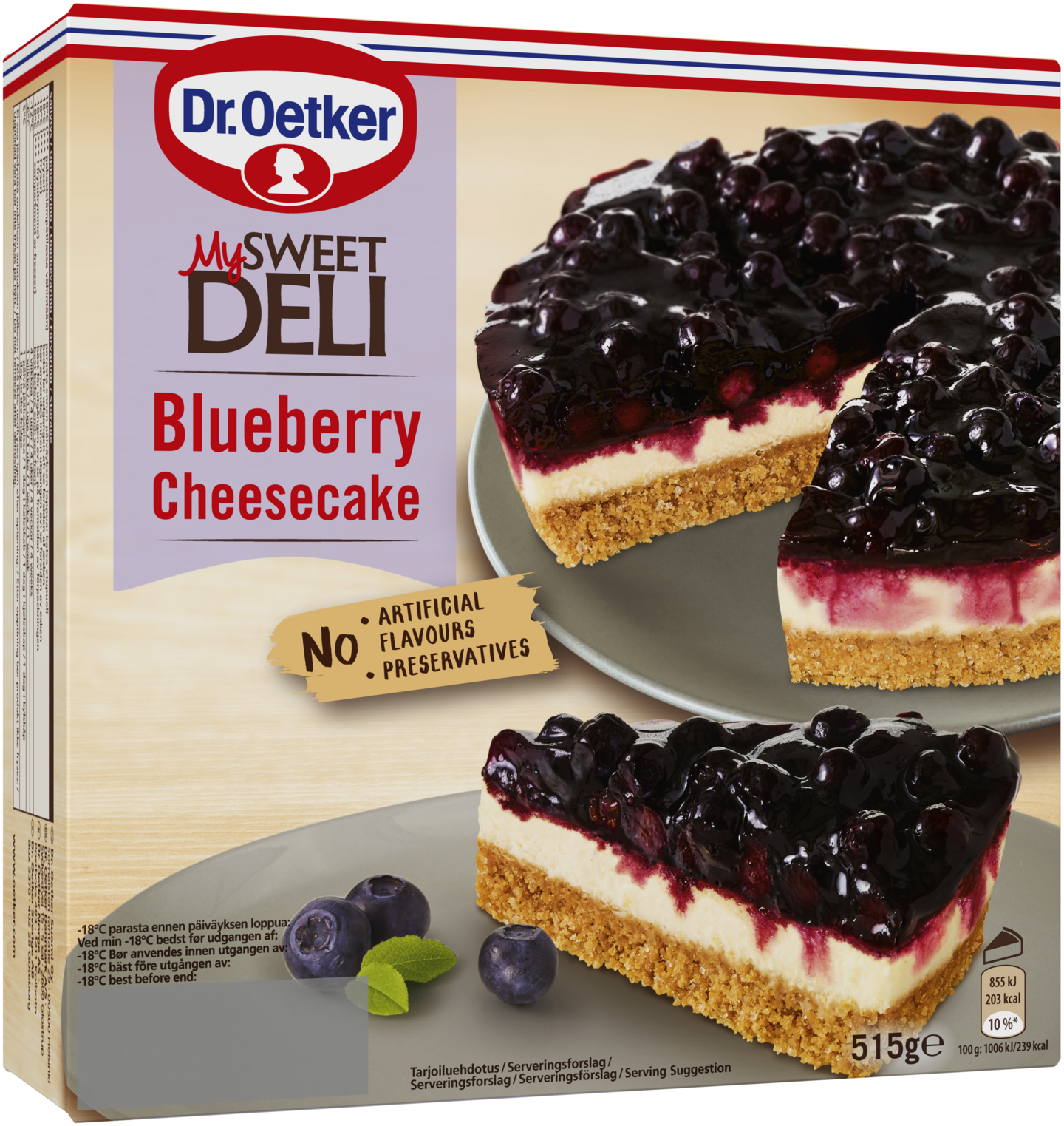 Dr.Oetker cheesecake 515g blueberry pakaste