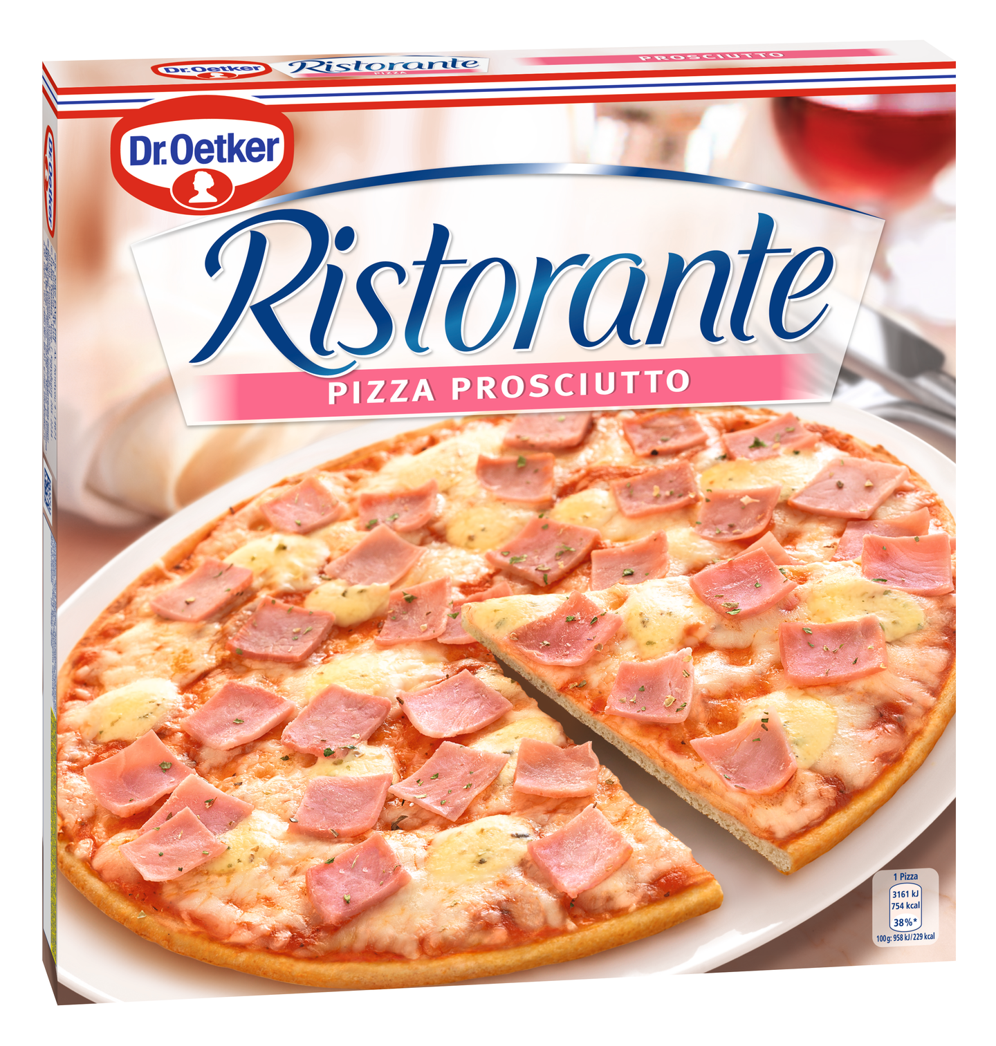 Пицца dr.oetker ristorante ветчина сыр, 330г кор (4001724819202)
