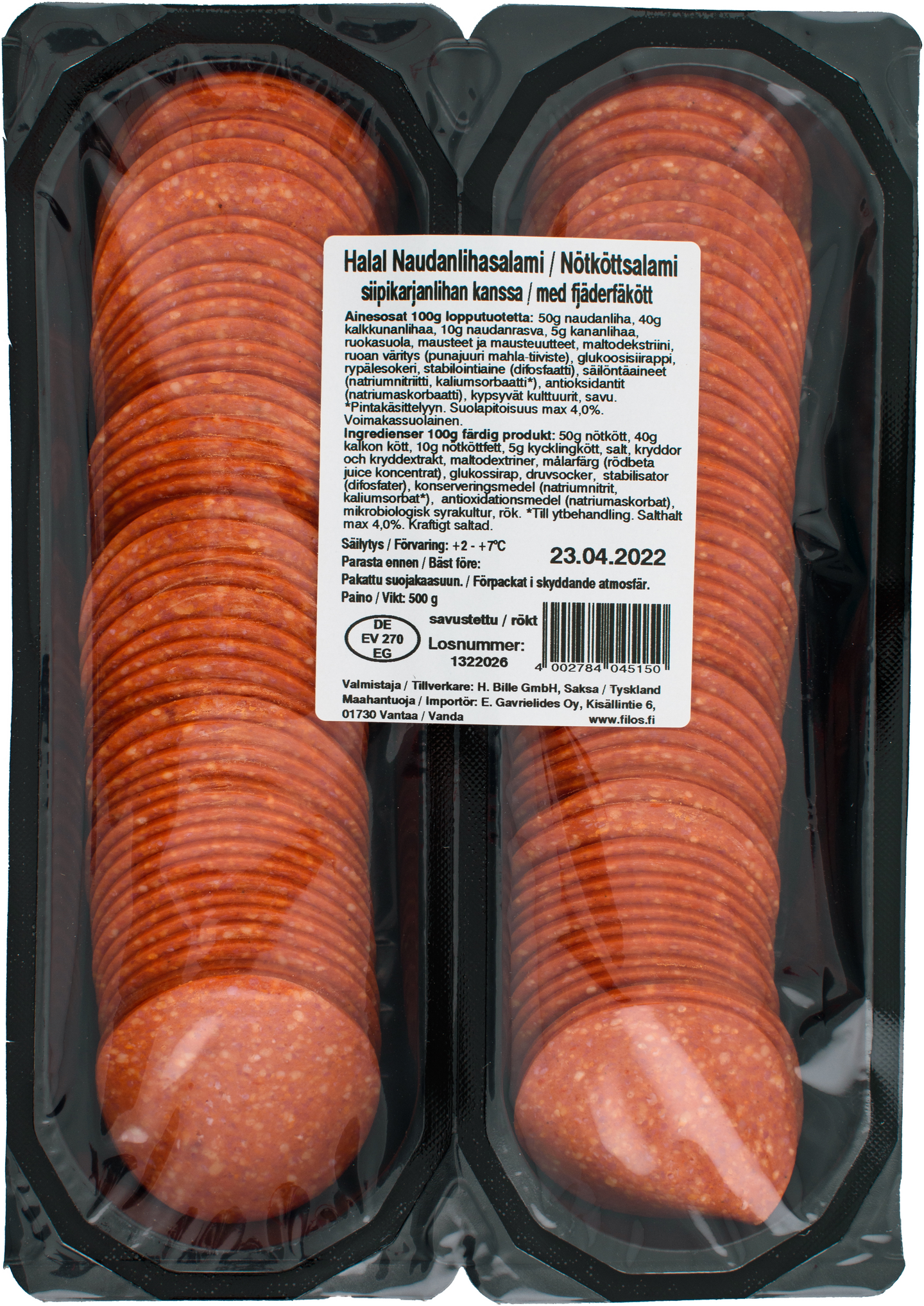 Bille halal naudanlihasalami 500g