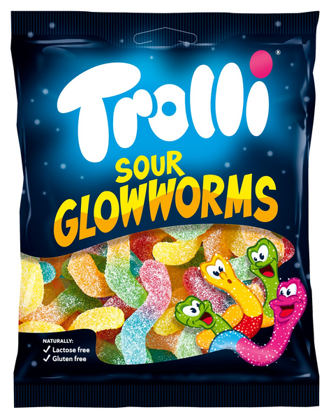 Trolli Sour Glowworms 100g viinikumimakeinen