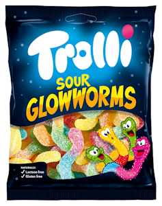 Trolli Sour Glowworms viinikumimakeinen 100g