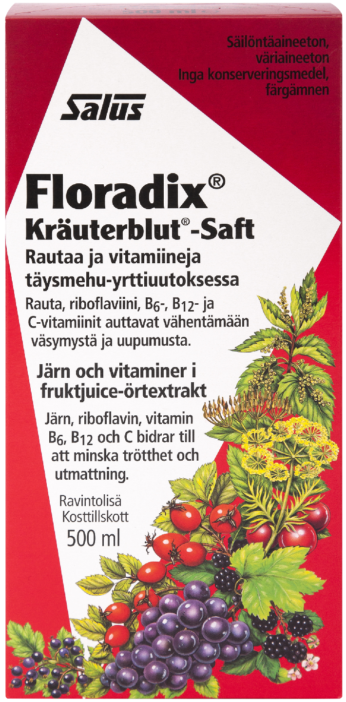 Salus floradix rautapitoinen vitamiinimehuvalmiste 500ml