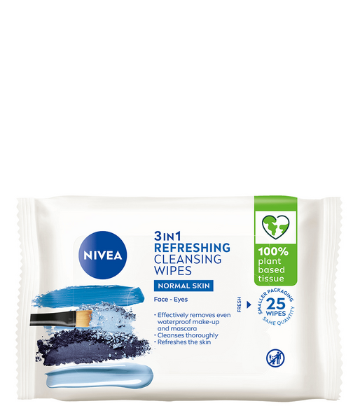 Nivea 3-in-1 refreshing wipes puhdistusliinat 25kpl