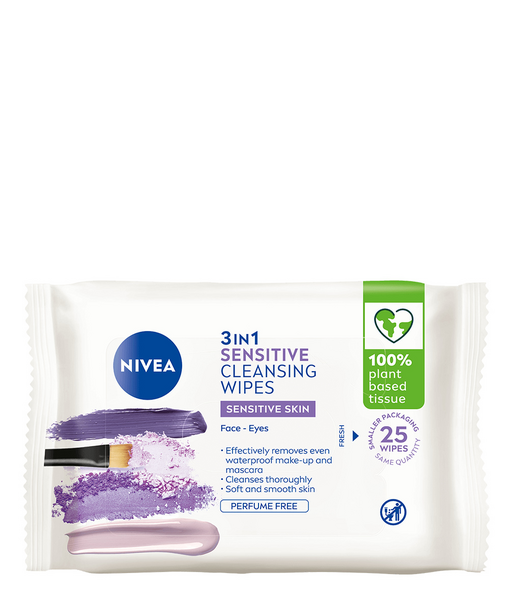 Nivea Daily Essentials Sensitive Cleansing Wipes puhdistusliinat 25kpl