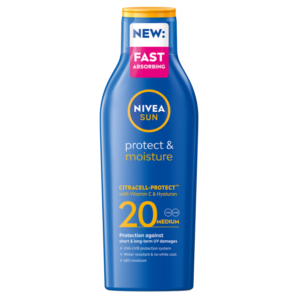 Nivea Sun aurinkosuojavoide 200ml sk20 Protect & Moisture Sun Lotion