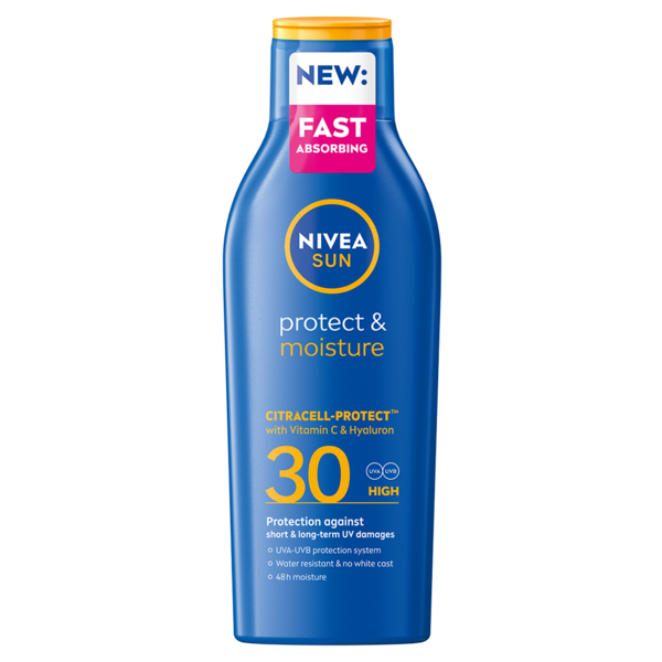 NIVEA SUN 200ml sk30 Protect & Moisture Sun Lotion -aurinkosuojaemulsio