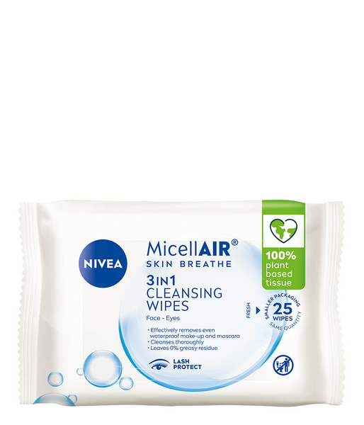 NIVEA 25kpl Daily Essentials 3-in-1 Micellar Cleansing Wipes puhdistusliinat