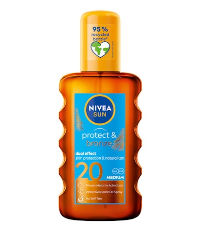 NIVEA SUN 200ml Protect & Bronze Tan Activating Protecting Oil Spray SK 20 -aurinkosuojaöljy#