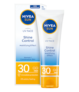 Nivea Sun aurinkosuojavoide kasvoille 50ml Face Shine Control Cream SK 30