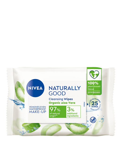 Nivea Naturally Good puhdistusliinat 25kpl