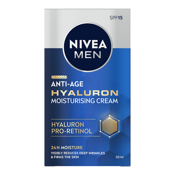 NIVEA MEN Anti-Age Hyaluron Face Moisturising Cream 50ml SPF15 -kasvovoide