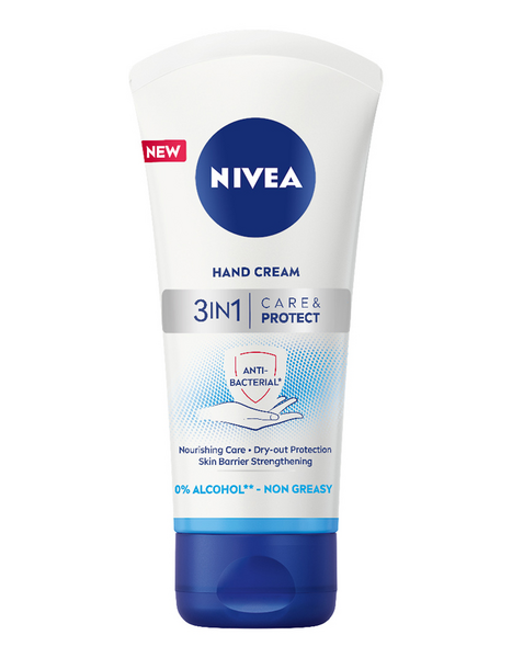 Nivea käsivoide 75ml 3in1 Care & Protect Anti-Bacterial Hand Cream