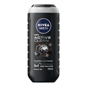 NIVEA MEN 250ml Active Clean Shower Gel -suihkugeeli