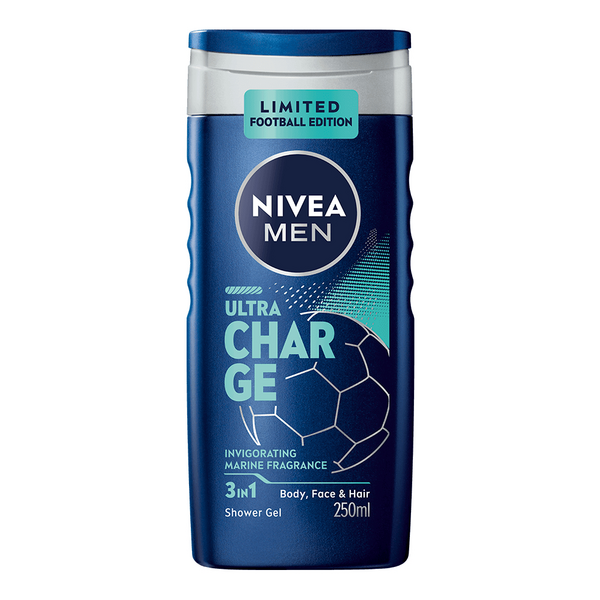 NIVEA MEN 250ml Ultra Charge Shower Gel -suihkugeeli