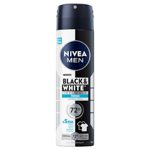 NIVEA MEN 150ml Black & White Invisible Fresh Deo Spray 72H antiperspirantti