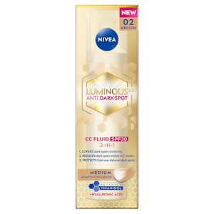 NIVEA 40ml Luminous630 Anti Dark-Spot CC Fluid Medium SK30 - sävyttävä päivävoide