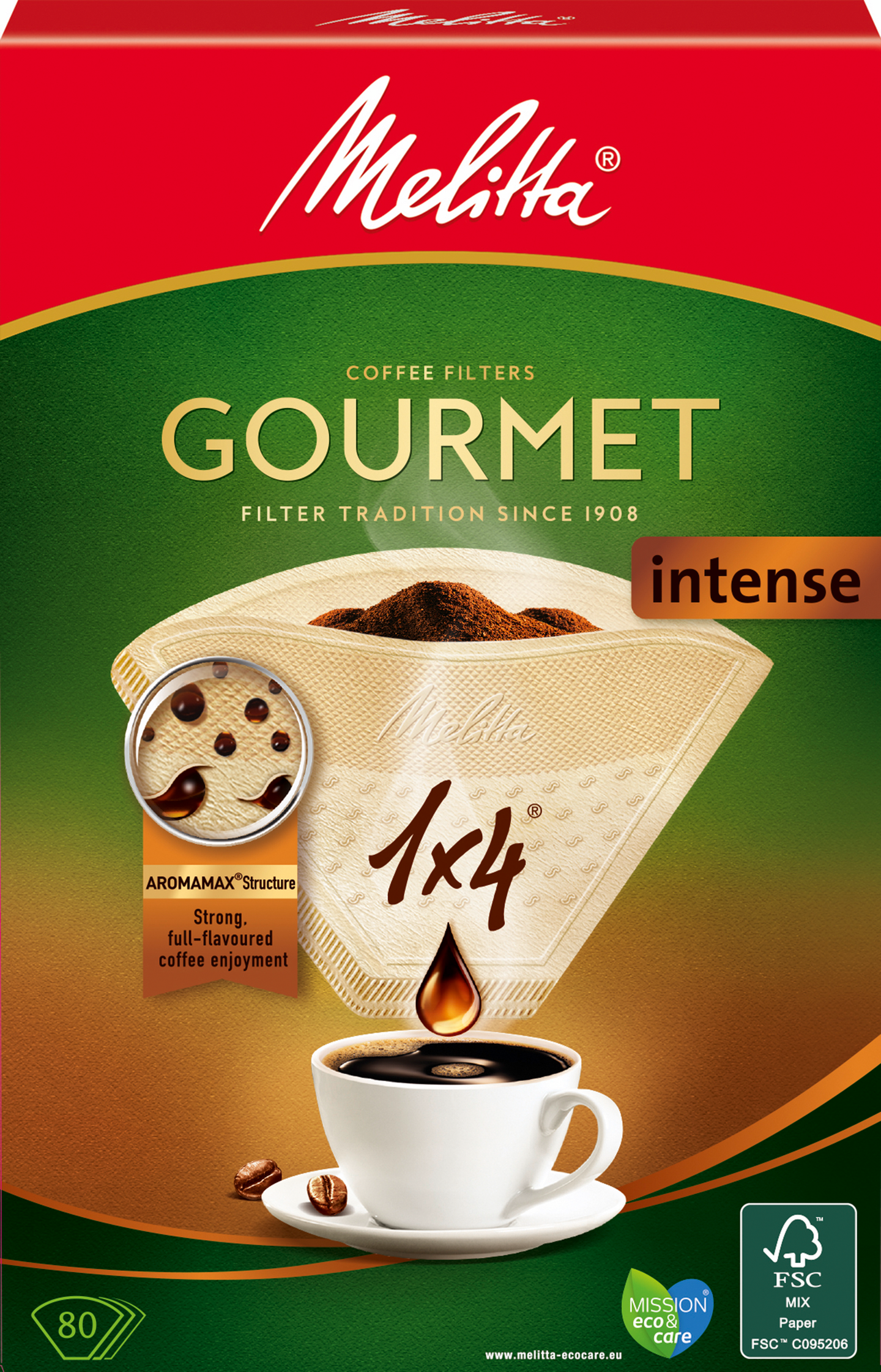 Melitta suodatinpaperi 1x4 Gourmet intense