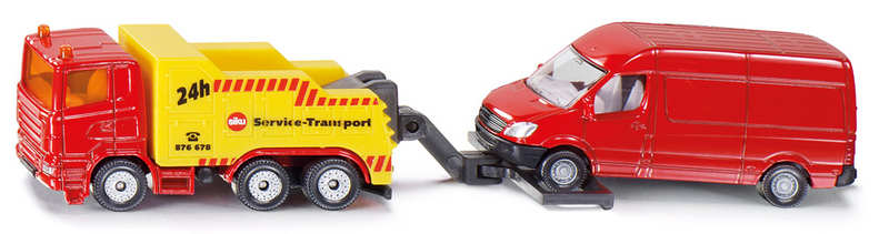 Siku hinausauto ja pakettiauto
