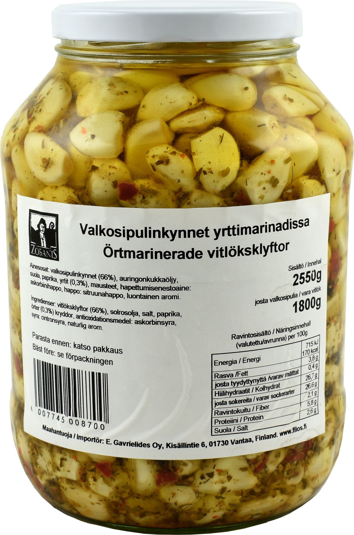 Zobanis valkosipuli yrttimarinadissa 2,6/1,8 kg