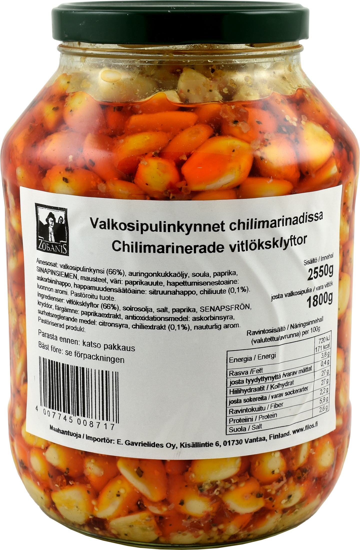 Zobanis valkosipuli chilimarinadissa 2,55/1,8 kg