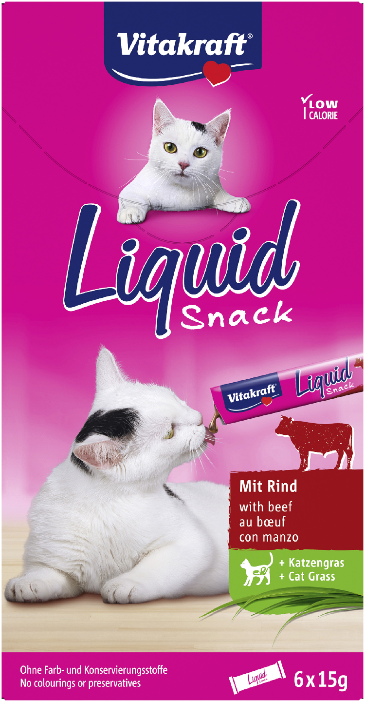 Vitakraft Liquid snack nestemäinen välipala nauta-kissanruoho 90g