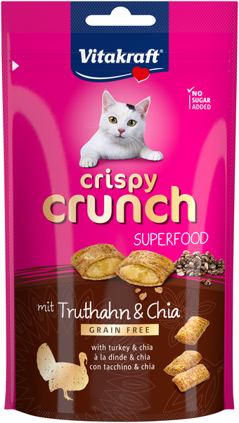 Vitakraft Crispy Crunch kissanherkku 60g kalkkuna-chia