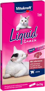 Vitakraft Liquid snack nestemäinen makupala kissoille maksamakkara + biotiini 90g