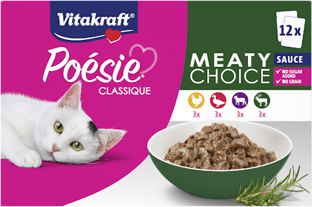 Vitakraft Poesie Classique kissan lihakastikelajitelma 12x85g