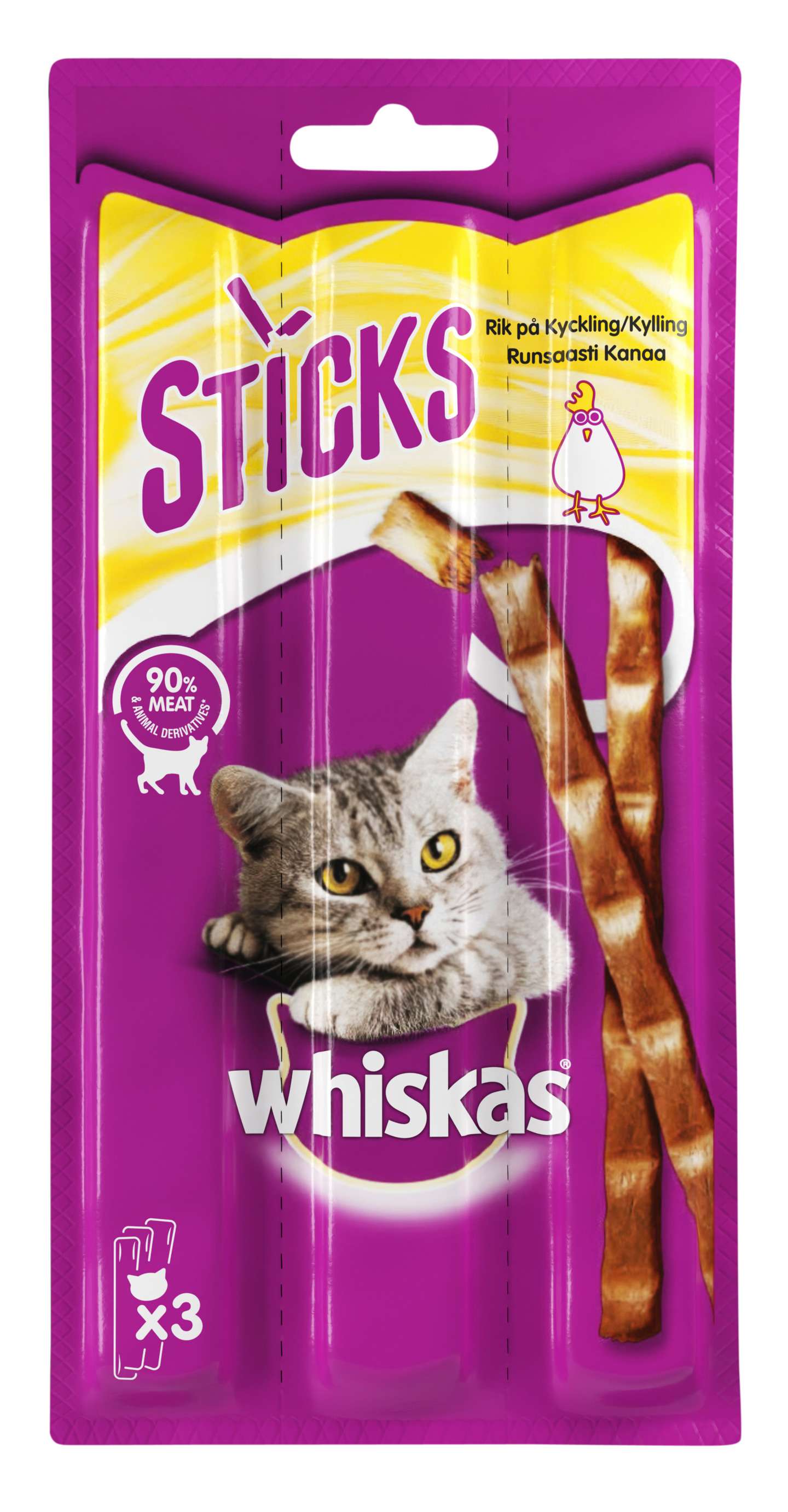 Whiskas Meaty Sticks 3x6g Kana