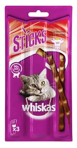 Whiskas Meaty sticks 3x6g häränliha