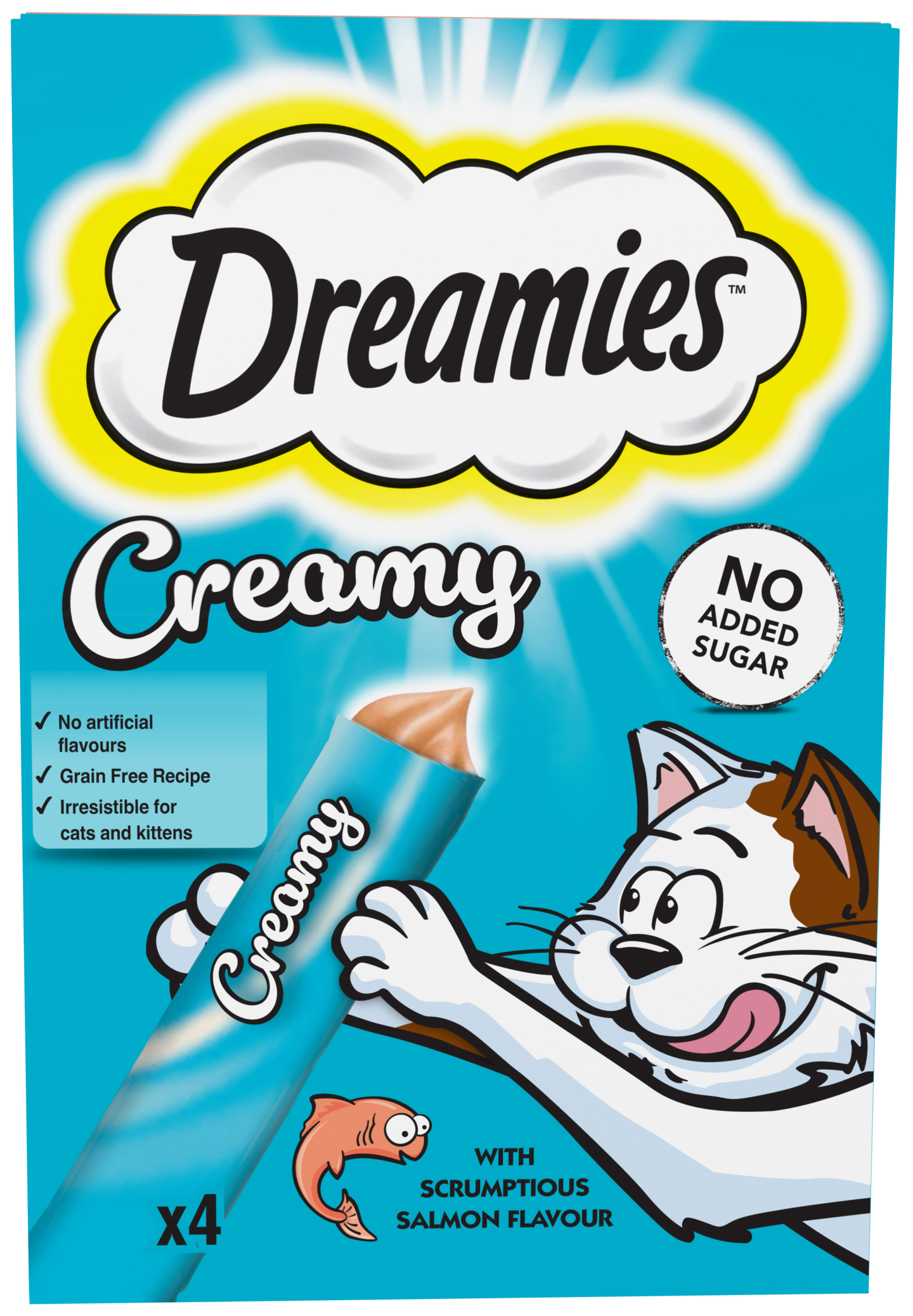 Dreamies Creamy kissanherkku 4x10g lohi