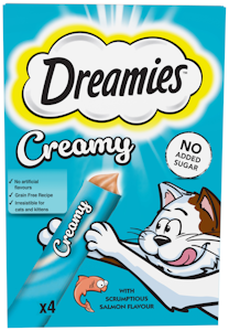 Dreamies Creamy kissanherkku 4x10g lohi