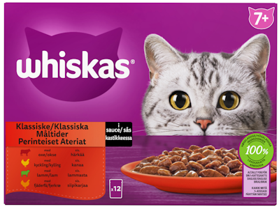 Whiskas 7+ perinteiset ateriat kastikkeessa 12x85g