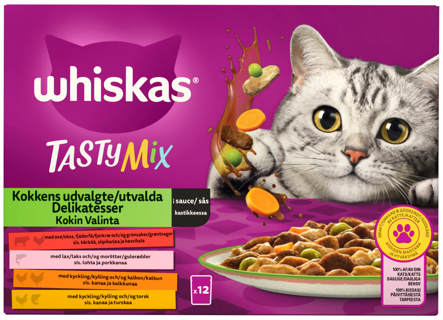 Whiskas Tasty Mix Kokin valinta kastikkeessa 12x85g