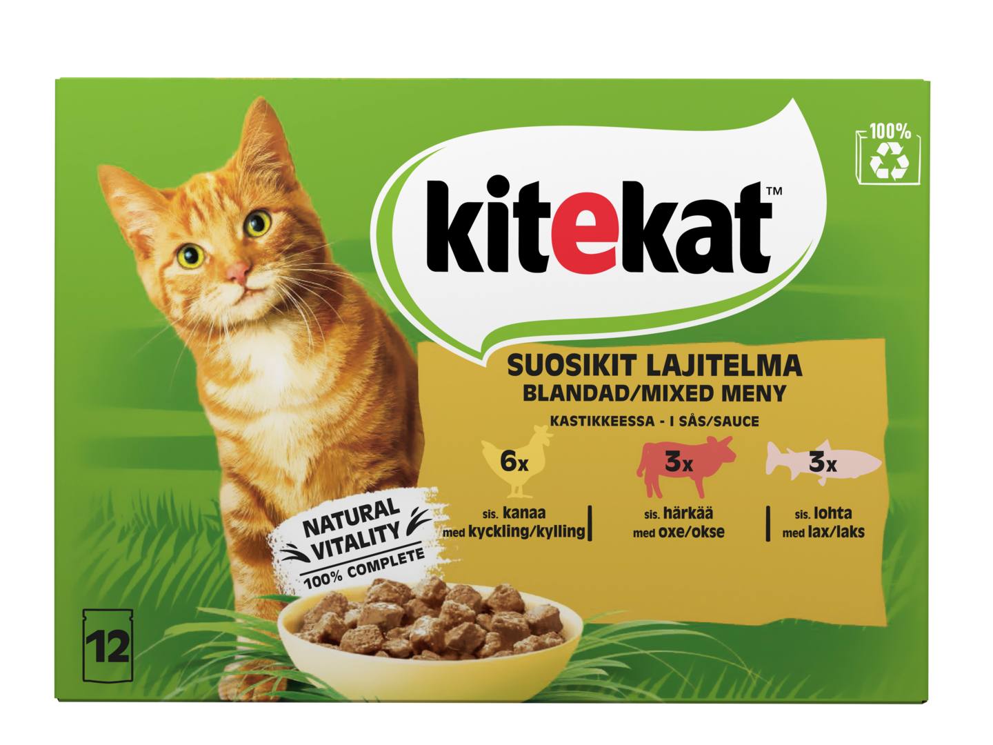 Kitekat Suosikit lajitelma kastikkeessa 12x85g