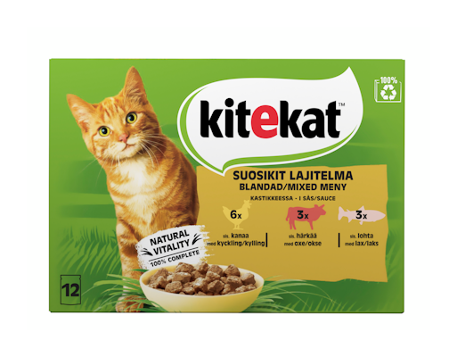 Kitekat Suosikit lajitelma kastikkeessa 12x85g