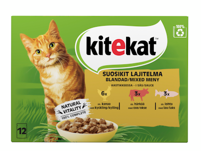 Kitekat Suosikit lajitelma kastikkeessa 12x85g