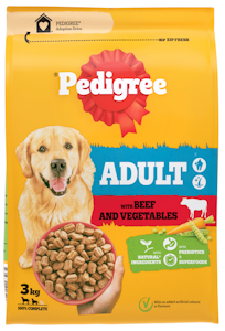 Pedigree Adult koiran kuivaruoka 3kg härkä-kasvis