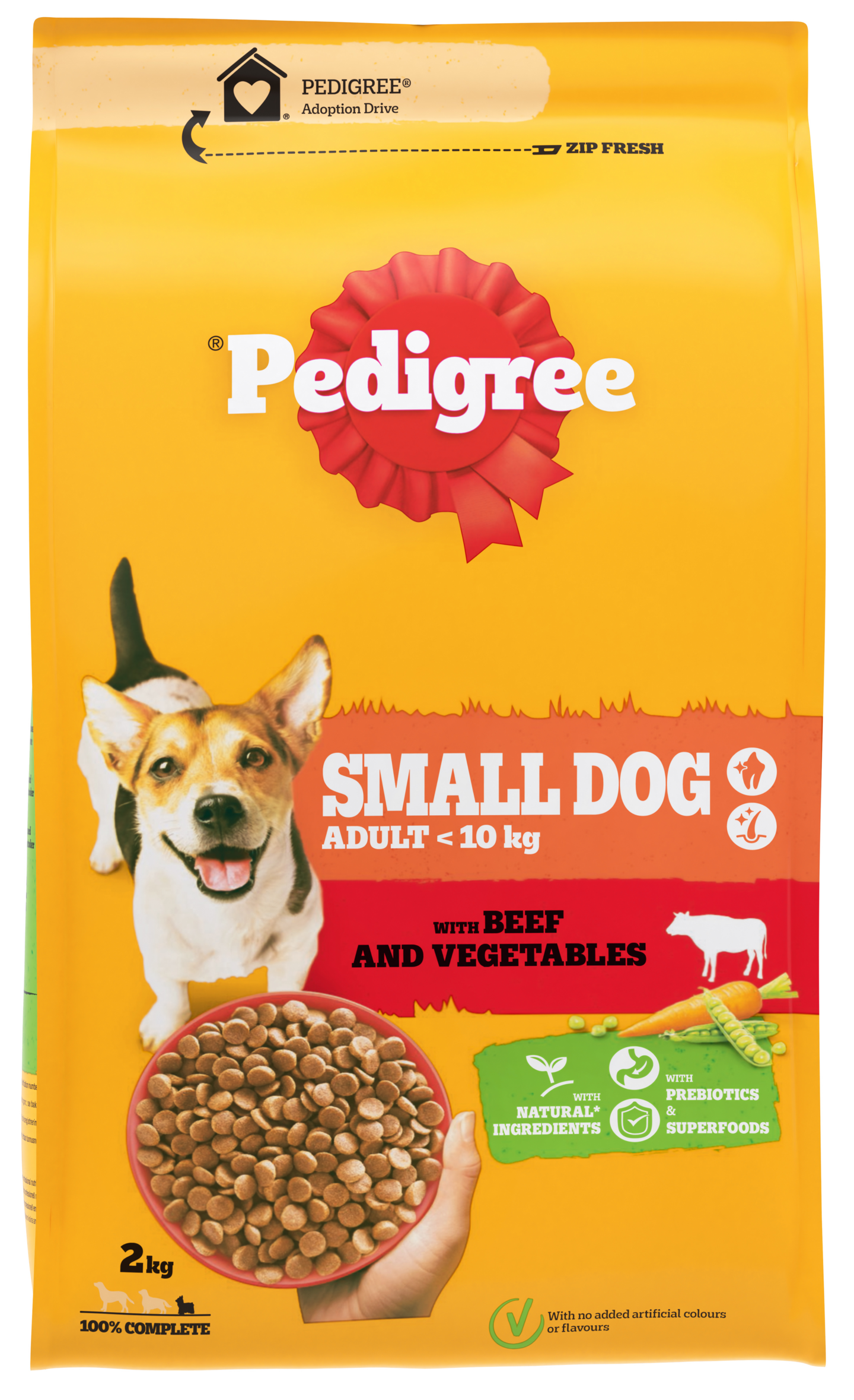 Pedigree Mini koiran kuivaruoka 2kg härkä-kasvis