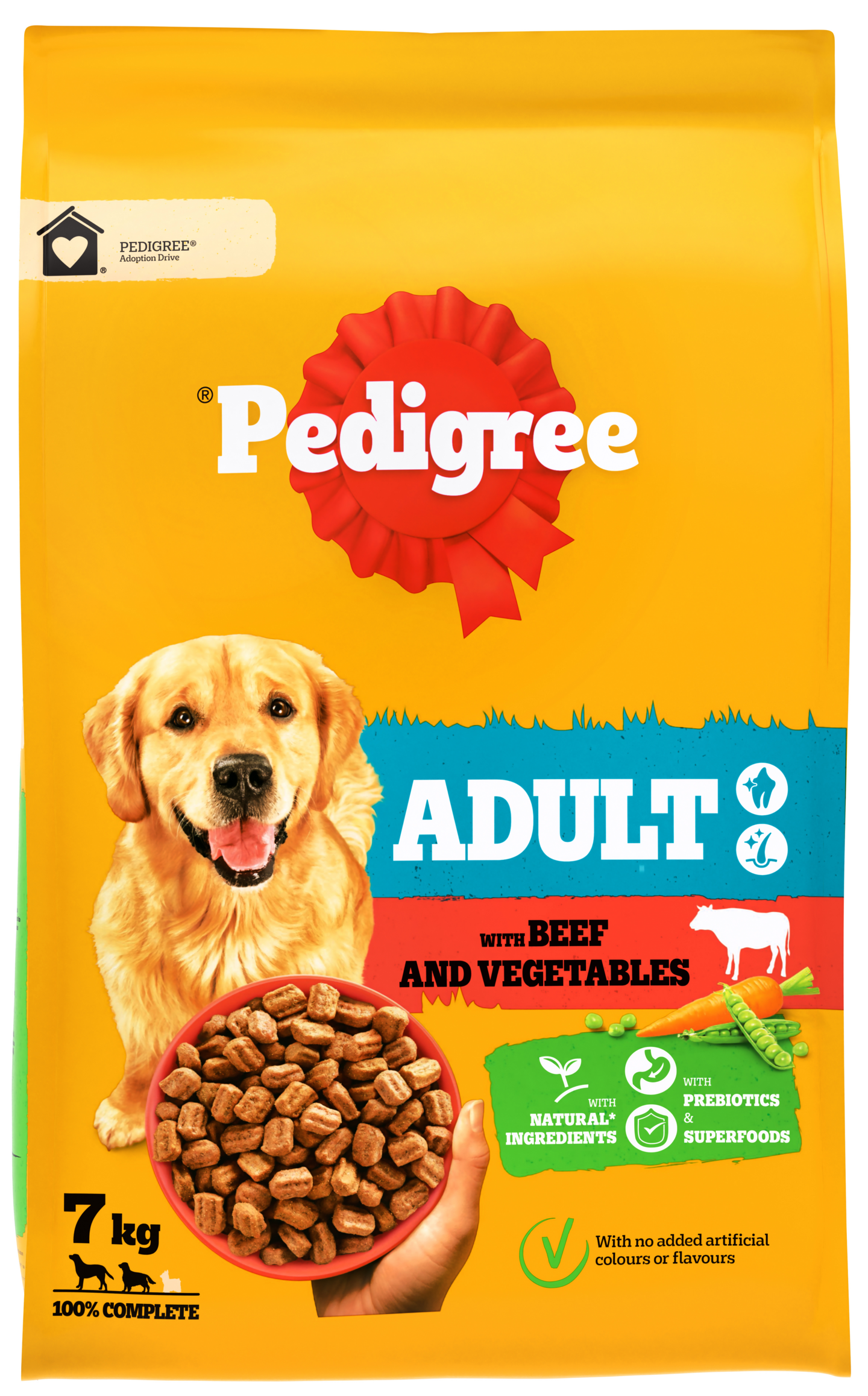 Pedigree Adult koiran kuivaruoka 7kg härkä-kasvis