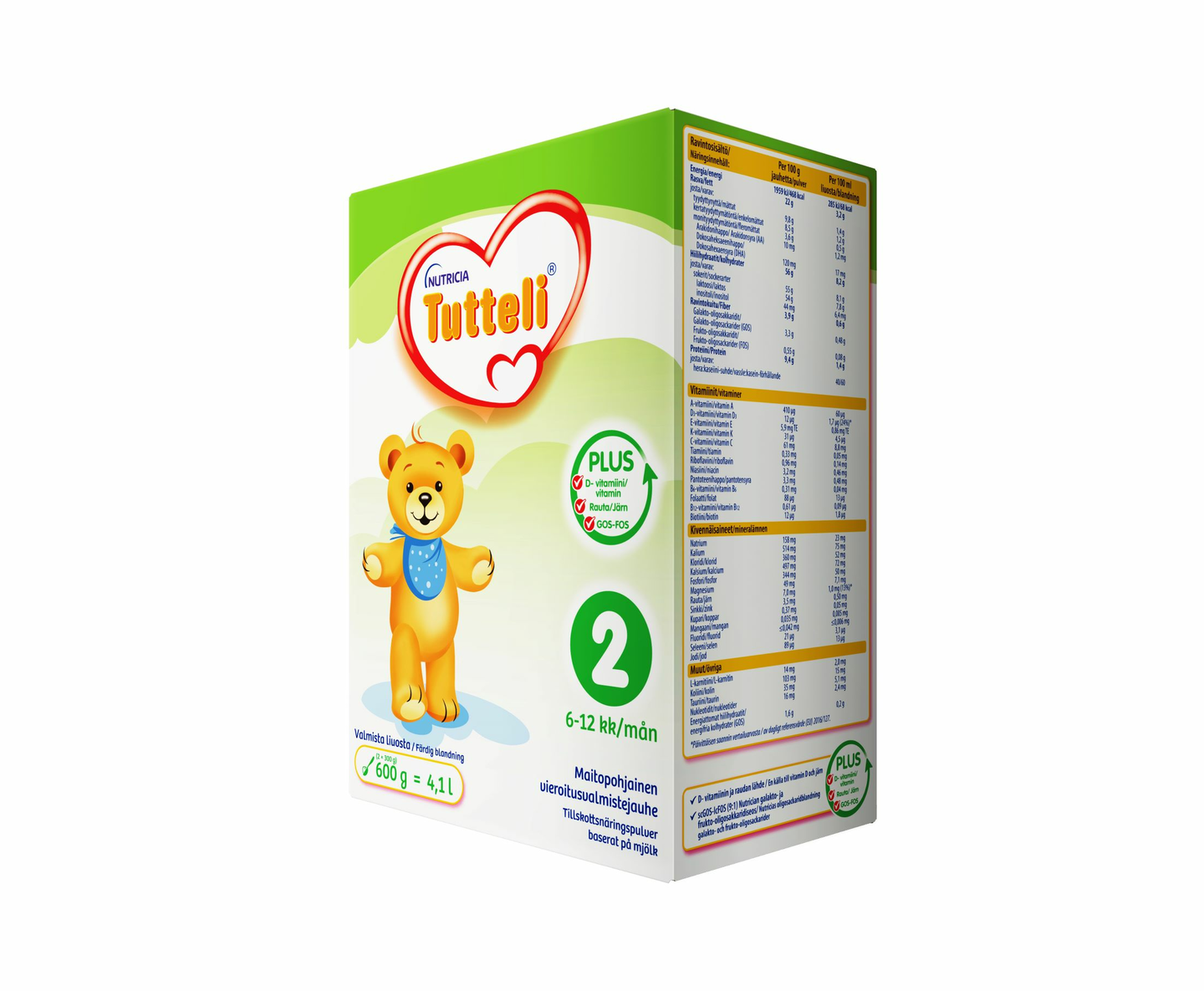 Tutteli Plus 2 vieroitusvalmistejauhe 600g, 6-12 kk | K-Ruoka Verkkokauppa