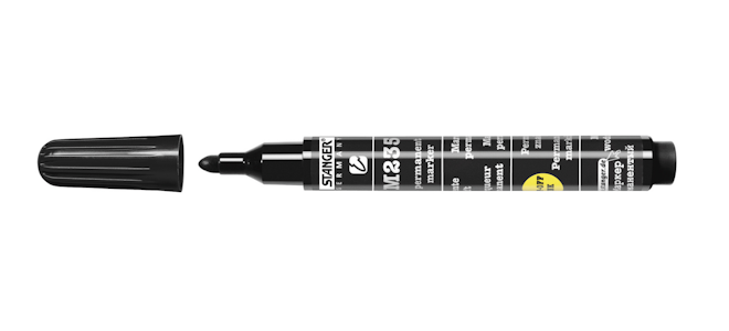 Stanger Kuitukärkikynä permanent marker 1-3mm pyöreä kärki jumbo-säiliö musta 10kpl