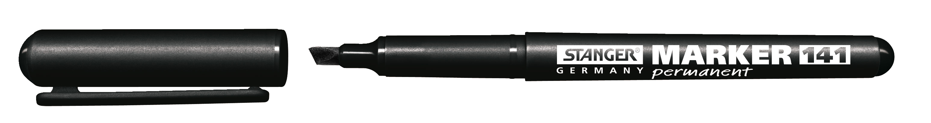 Stanger Kuitukärkikynä permanent marker 1-4mm viistokärki musta 10kpl