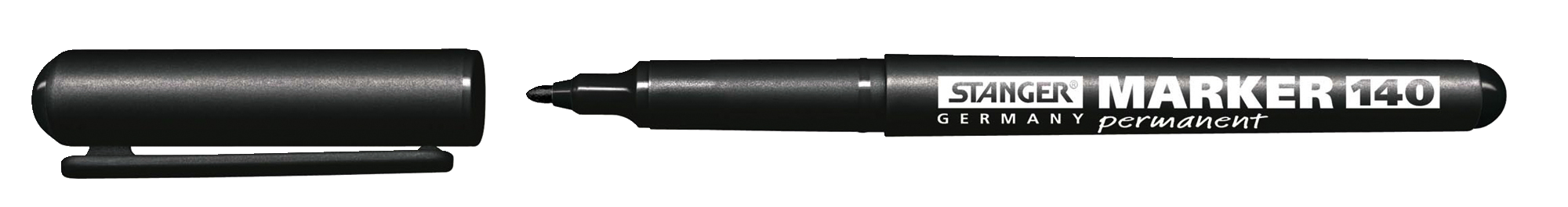 Stanger Kuitukärkikynä permanent marker 1mm pyöreä kärki musta 10kpl