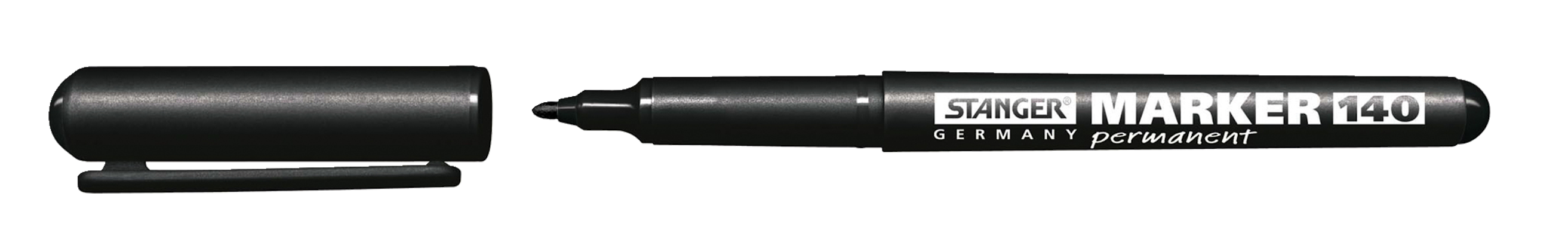 Stanger Kuitukärkikynä permanent marker 1mm pyöreä kärki musta 10kpl