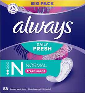 Always pikkuhousunsuoja 58kpl Daily Fresh normal