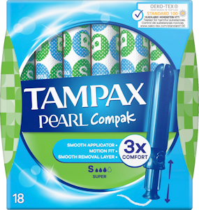 Tampax tamponi 18kpl Compak Pearl Super