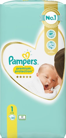 Pampers Premium Protection teippivaippa 44kpl S1 New Baby 2-5kg