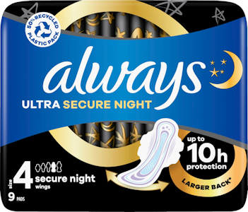 Always terveysside 9kpl Ultra Secure Night